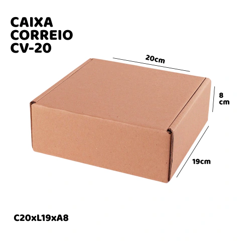 Caixa de Papelão Correio 20 - 20x19x8 - Embala Easy