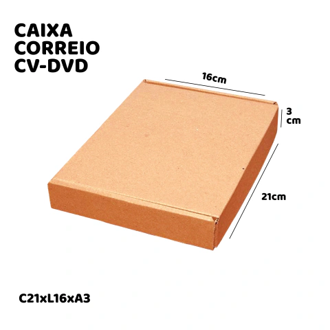Caixa de Papelão DVD - 21x16x3 - Embala Easy