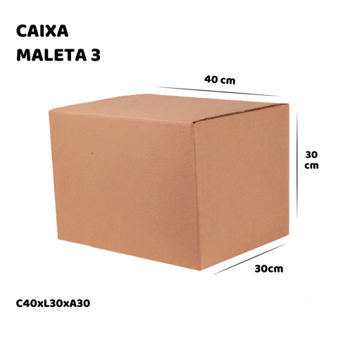 Caixa de Papelão Maleta 3 - 40x30x30 - Embala Easy