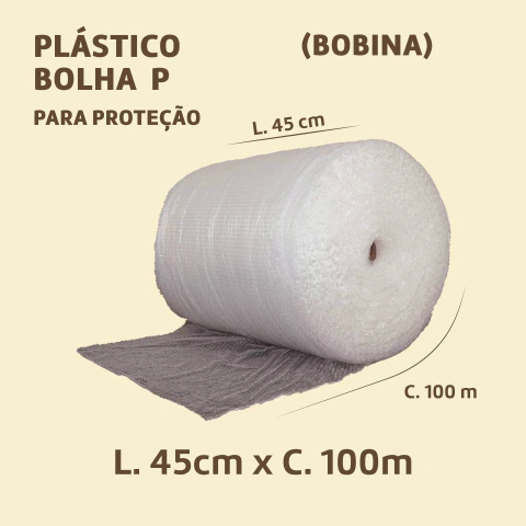 Plástico Bolha M | Bobina - 45cmx100M - Embala Easy